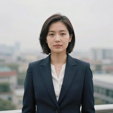 Candid portrait of a female multinational supply chain executive, natural overcast light, professional setting, muted tones, shallow depth of field, 35mm film.
