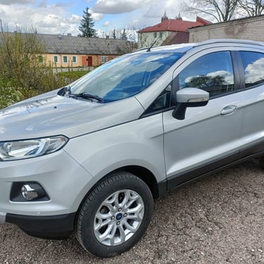 Sidabrinis Ford EcoSport su tamsintais langais