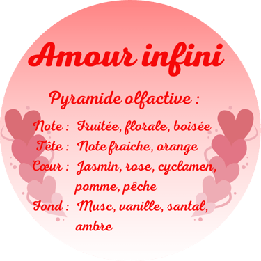 Candle with the infinite love scent from the perfumeries of Grasse (France)