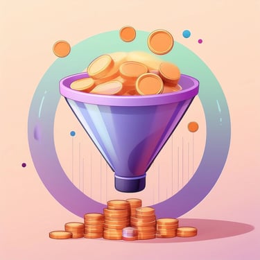 a funnel funnelle with coins and coins in it