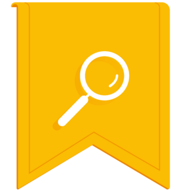 a yellow banner with a magnifying magnifying magnifying magni