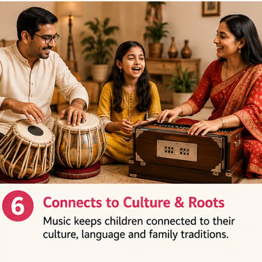 Parent and child sharing music, culture, language, and family traditions through singing together