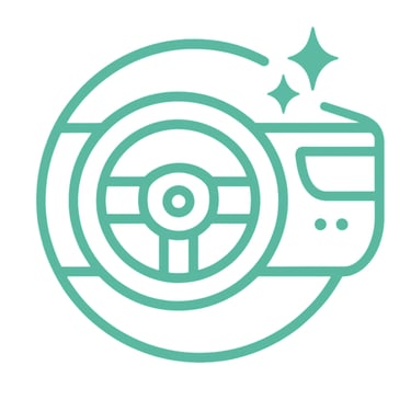 Intérieur de voiture nettoyé avec Pure Clean : aspiration, nettoyage des plastiques, traitement brillance et shampouinage des