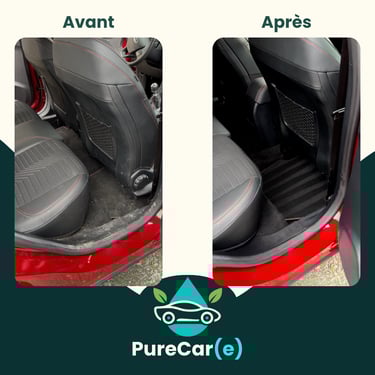 Transformation de l’intérieur automobile grâce à PureCar(e) : aspiration complète et plastiques brillants