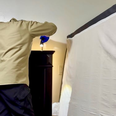 Bed Bug inspection in a bedroom Menifee CA Footprint Pest Management