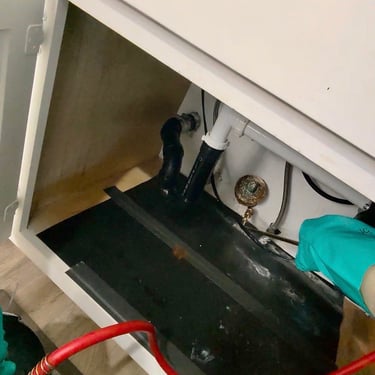 Cockroach Treatment under sink in Menifee CA Footprint Pest Management