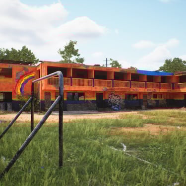 Abandoned School 3d art render for Unannounced FPS Game.