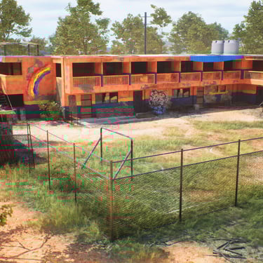 Abandoned School 3d art render for Unannounced FPS Game.