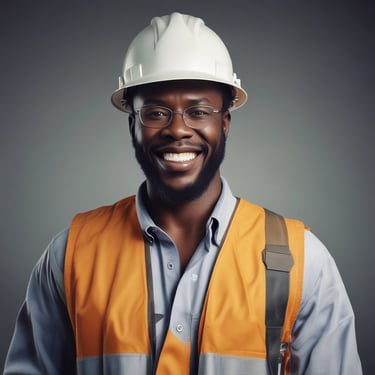 A satisfied customer standing in front of a completed construction project.