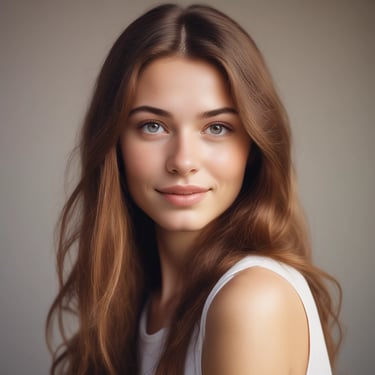 a young lady with long brown hair