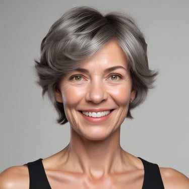 an older lady with grey hair