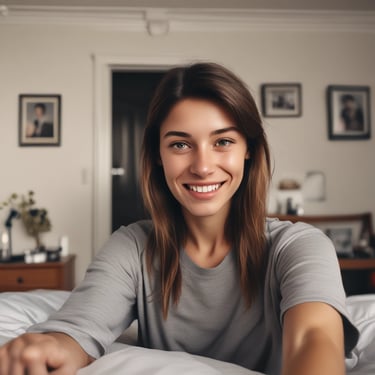woman wearing black crew-neck shirt