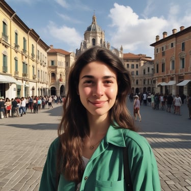 An intricately decorated sofa with colorful fabric tassels and garlands hanging above and around it. The sofa features ornate designs with two vibrant red and yellow patterned cushions. Bright vertical drapes of pink, yellow, and green fabric frame the scene, with floral and bead accents enhancing the aesthetic.
