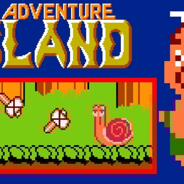 Adventure Island iš geltonų diskėčių žaidimas