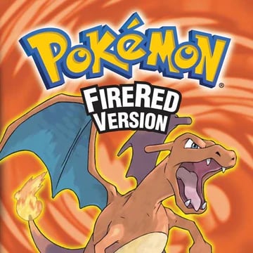 R36S konsolė su Pokemon fire red versija