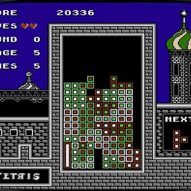 Retro Tetris žaidimas