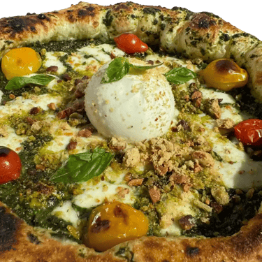 Pizza Genovese au pesto basilic et burrata