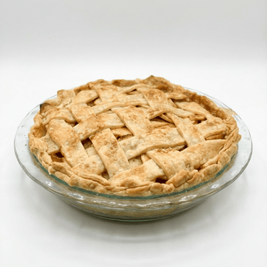 Homemade apple pie with golden lattice crust baked fresh in Decatur TX