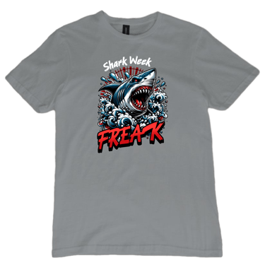 Shark Week Freak big jaws gravel color short sleeve t-shirt