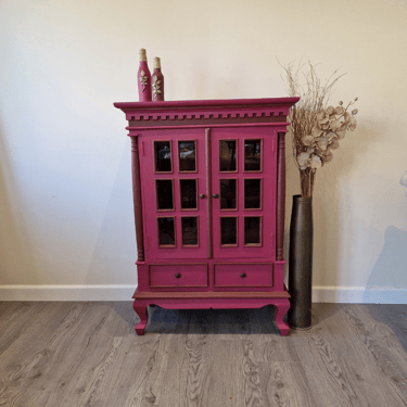 Plum-painted cabinet – Absolutely Mintage furniture commission