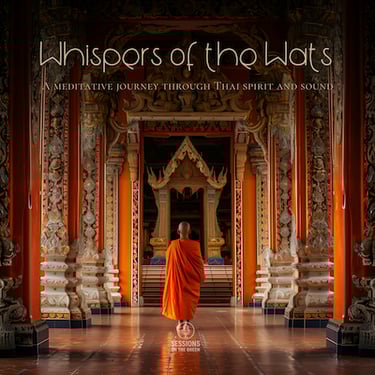 Thai monk in orange robes in Thai temple.