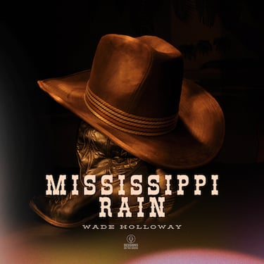 Cowboy hat and rain-soaked wood