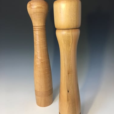 hand turned wood salt and pepper shakers