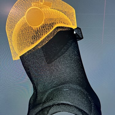 Technical CAD mesh analysis for ball jointed doll articulation and engineering.