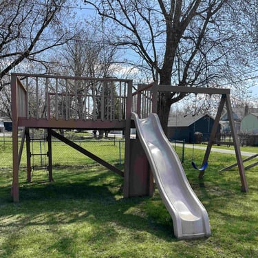 Backyard playset in Goshen that Randy helped to remodel and stabilize.
