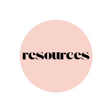 peach circle with the word resources