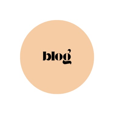light orange circle with the word blog