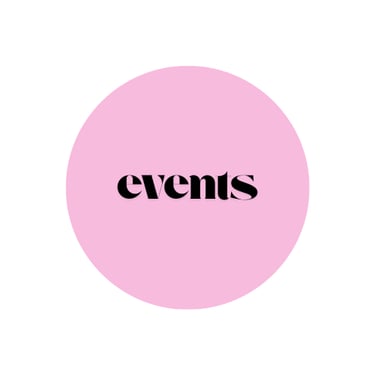 pink circle with the word events