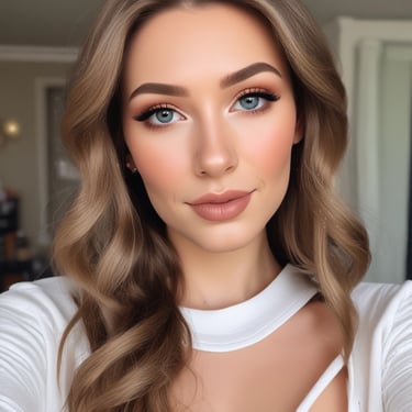 A close-up of a person's face with eyes closed, showcasing bold and vibrant multicolored makeup around the eyes. The makeup is skillfully blended, featuring hues of red, orange, yellow, green, blue, and purple, creating a striking and artistic appearance.