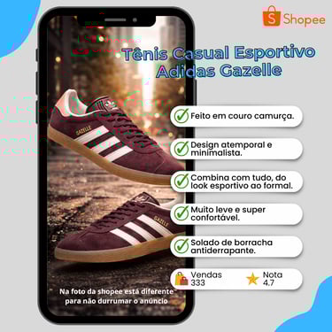 Tênis casual esportivo adidas gazelle