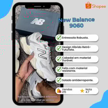 Tênis esportivo new balance 9060