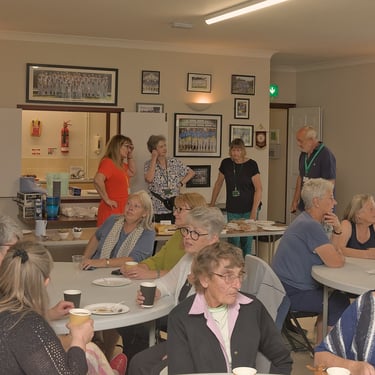 Visitors to The Sandy Garden & Craft Show enjoying a cup of tea and a slice of cake!