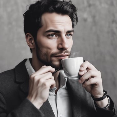 man standing near balcony
