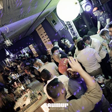 Julien Scalzo, DJ and house music producer, playing a live DJ set at the exclusive Saumur club, Luxembourg, in 2018.