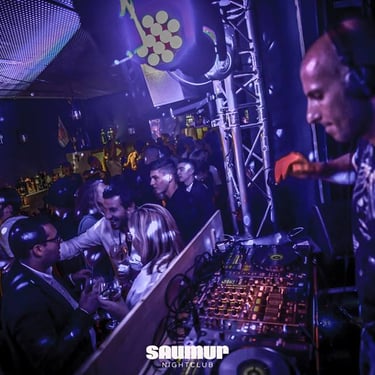 Julien Scalzo, DJ and house music producer, playing a live DJ set at the exclusive Saumur club, Luxembourg, in 2018.
