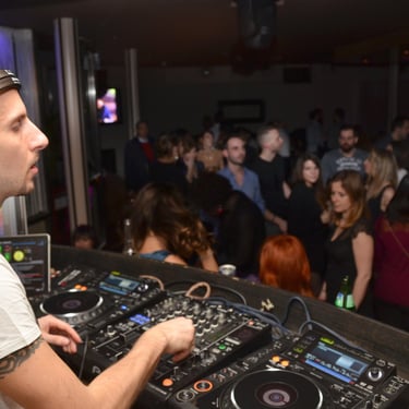 Julien Scalzo performing a DJ set at Ikki, Luxembourg, in 2018.