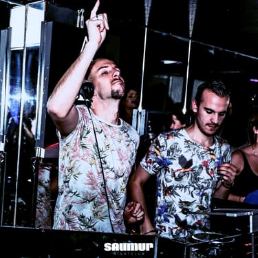 French DJ and house music producer Julien Scalzo performing his track 'Sinfonia Della Notte' live at Saumur, setting the danc