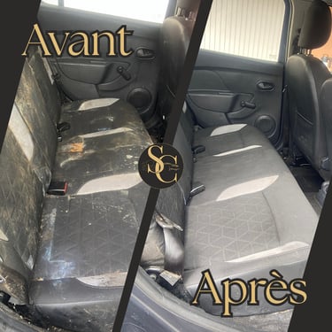 Nettoyage banquette arrière voiture avant après à domicile dans la Manche — sièges comme neufs