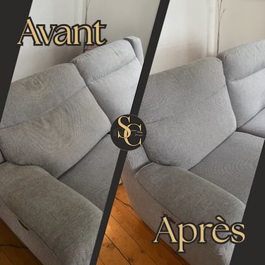 Nettoyage canapé tissu avant après à domicile dans la Manche — résultat garanti Shampo Clean