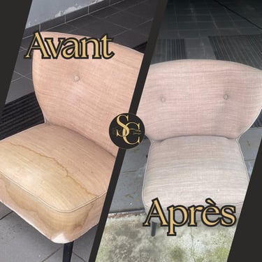 Nettoyage fauteuil tissu urine avant après à domicile Coutances — nettoyage fauteuil Manche