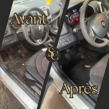 Nettoyage intérieur voiture avant après à domicile Granville — habitacle et tapis remis à neuf
