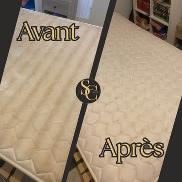 Nettoyage matelas taches transpiration avant après à domicile dans la Manche — acariens éliminés