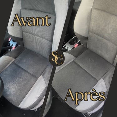 Nettoyage siège voiture taché avant après à domicile dans la Manche — Shampo Clean