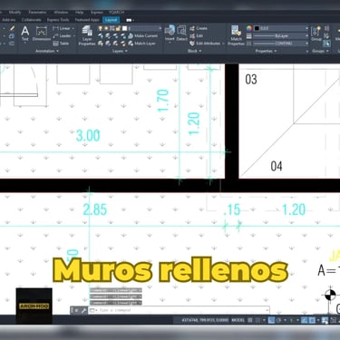 Cómo rellenar muros en AutoCAD con Polilínea