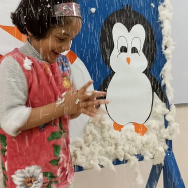 Child enjoying sensory play with colorful materials
