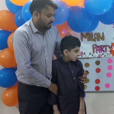 Children happily displaying their colorful artwork.